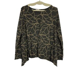 Chalet Et Ceci Long Sleeve Top Cotton Blend Knit Crinkle Women’s Size Medium